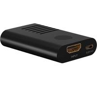 goobay 58492 Amplificateur de Signal HDMI/Répéteur 4K @60Hz - pour Prolonger Une Connexion HDMI jusqu'à 30m / Boîtier Plat et Robuste en Aluminium/Noir