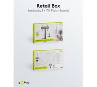 Goobay 58526 Support TV au sol Basic (taille L) pour téléviseurs et moniteurs entre 37 et 70 pouces (94-178 cm) jusqu'à 40 kg, pivotant
