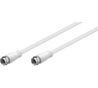 Goobay 58814 Câble d'antenne SAT (classe A+, >95 dB), 3x blindé, 1 m, blanc - F mâle > F mâle (entièrement blindé)