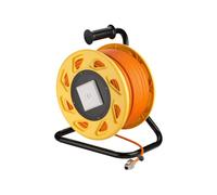 goobay 58934 Cat 7 Cable reseau Ethernet/Enrouleur de câble réseau Mobil - S/FTP - 1000 MHz Rj45 / rallonge Cable ethernet/Câble d'installation sur Enrouleur/Orange / 50 mètre
