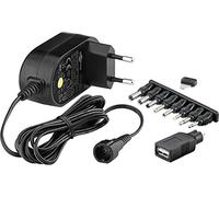 Goobay 59028 Bloc d'alimentation Universel 1000 mA 3 V / 4,5 V / 5 V / 6 V / 7,5 V / 9 V / 12 V avec 8 fiches adaptateurs et USB