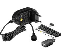 Goobay 59031 Bloc d'alimentation Universel 600 mA 3 V / 4,5 V / 5 V / 6 V / 7,5 V / 9 V / 12 V avec 8 fiches adaptateurs et USB
