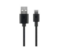 Goobay 59118 Câble de Chargement et de Synchronisation USB-C, USB-A > USB-C, Noir, 0.5m Longueur de Câble