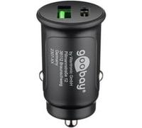 goobay 59521 Chargeur de Voiture 2 Ports avec USB-C PD (Power Delivery), Mini Chargeur Double USB, Voiture et Camion (12 V/24 V), 27 W, Noir