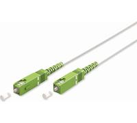 Goobay 59604 Câble à fibre optique (FTTH), monomode (OS2) blanc, (simplex), 20 m, 20 m, blanc - connecteur SC-APC (8°) > connecteur SC-APC (8°), gaine de câble sans halogène (LSZH), guide d'ondes lumi