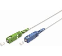 Goobay 59620 Câble à fibre optique (FTTH), monomode (OS2) blanc, (simplex), 3 m, 3 m, blanc - connecteur SC-APC (8°) > connecteur SC-UPC, gaine de câble sans halogène (LSZH), fibre optique (LWL)