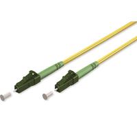 Goobay 59634 Câble à fibre optique (FTTH), monomode (OS2) jaune, jaune (simplex), 20 m fibre optique (FO), LC-APC (8°) mâle > LC-APC (8°) mâle, gaine de câble sans halogène (LSZH)