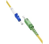 goobay 59653 Câble à fibre optique (FTTH) / monomode (OS2) Simplex/SC APC (8°) mâle vers LC-UPC (8°) mâle/Câble à fibre optique / 15 mètres