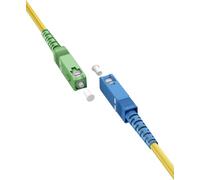 goobay 59657 Câble à fibre optique (FTTH) / monomode (OS2) simplex/SC APC (8°) mâle vers SC-UPC (8°) mâle/câble à fibre optique / 0,5 mètre