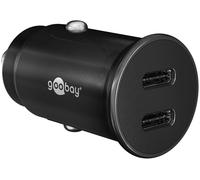 goobay Chargeur de Voiture Double Port USB USB-C Allume-Cigare Power Delivery 12V / 24V Adaptateur Mini USB Chargeur de Voiture Chargeur Rapide 30W 59705