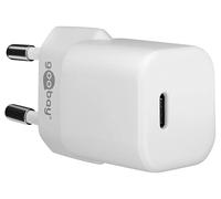 goobay 59716 Chargeur USB-C Nano / 30w USB-C Power Delivery Alimentation pour iPhone 14 / IPad Pro/Magsafe/AirPods Pro/Samsung Galaxy Series/Google Pixel 5/4/3 Blanc