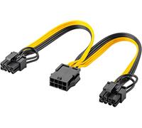 Goobay Câble d'alimentation 60000 – 2 x 23 cm – PCIe 6+2 broches femelle jaune-noir