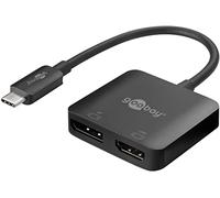 goobay 60172 Adaptateur USB-C vers HDMI et DisplayPort pour étendre simultanément à 2 moniteurs - Hub USB de Type C multiport - Résolution d'écran 2 x 4K @ 60 Hz - USB-C mâle vers HDMI et DP Femelle