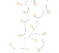 Goobay 60273 Guirlande lumineuse à 20 LED ''Boule de neige'' avec fonction minuterie, blanc chaud (3000 K), fonctionne sur piles