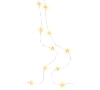 goobay 60332 Guirlande lumineuse à 20 LED à fil d'argent/étoiles/Guirlande lumineuse avec fonction de minuterie/Blanc chaud (3000 K) / Fonctionne sur piles