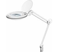 Goobay 60361 Lampe loupe à pince LED, 8 W, blanc, 1.5 m - 650 lm, lentille en verre 127 mm, grossissement 1,75 fois, 3 dioptries