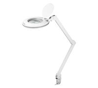 goobay 60362 Lampe loupe LED avec pince/Puissance absorbée 9 W/Lentille en verre cristal 127 mm/Température de couleur 6400 K/Grossissement 1.75x / Flux lumineux 83-730 lumens/Blanc