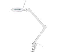 Goobay 60364 Lampe loupe à pince LED, 10 W 800 lm, luminosité & couleur de la lumière réglables, lentille en verre de 127 mm, grossissement 1,75 fois, 3 dioptries