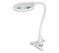 goobay 60365 LED magnifying lamp with clamp/plastic magnifying lamp / 6 W power consumption, color temperature 6200 K/luminous flux 480 lm/operating voltage 230 V (AC) / white