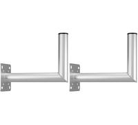 goobay 60503 Support mural satellite avec perçage pour support balcon / Support pour antenne parabolique max. 85cm / Support de mât / Support mural / Support antenne avec distance au mur de 350mm