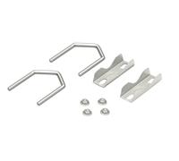 goobay 60504 Collier de serrage à dents jusqu'à 60mm / Collier de serrage double pour support de mât satellite / Support en U / Pour fixation sur balustrades et balcons / Lot de 2, gris