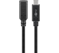 Goobay 61038 Rallonge USB-C™ USB 3.2 génération 2, 1 m, noir - USB-C™ mâle > USB-C™ femelle