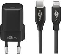 Goobay 61083 Lightning / USB-C™ PD-set de charge 20W nano USB-C™ bloc d'alimentation 20W y compris câble USB-C™ vers Lightning pour par ex. iPhone 12