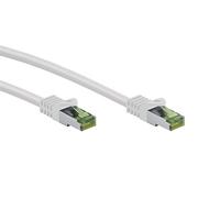 goobay 61102 - Câble réseau CAT 8.1 - Câble patch haut débit 40 Gbits avec blindage S/FTP PiMF/Blanc / 0,25 m