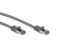 Goobay 61119 Câble patch RJ45 avec câble brut CAT 8.1 S/FTP, gris, 7.5 m - conducteur en cuivre, gaine de câble sans halogène LSZH, connecteur RJ45 (CAT 6A)
