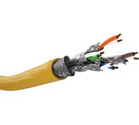 Goobay 61128 Câble de pose CAT 8.1 certifié GHMT, S/FTP (PiMF), jaune, 100 m - conducteur cuivre (CU), AWG 22/1 (solide), sans halogène (LSZH)