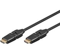 Goobay 61283 Câble standard HDMI™ haute vitesse 360° avec Ethernet, 1,5 m, noir - 4K/60Hz