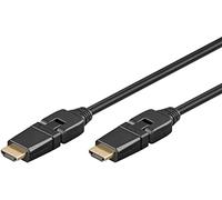 goobay 61292 Câble HDMI à 360° haute vitesse avec Ethernet/HDMI mâle 360° Type A/Connecteur HDMI rotatif/résolution d'écran jusqu'à 4K @ 60Hz (Ultra HD 2160p) / Connecteurs plaqués or / 5 m