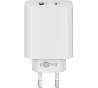 Goobay 61756 Chargeur Double Port USB C 45 W Chargeur Rapide PD Universel USB Adaptateur de Charge Fast Charger Samsung S22 iPhone 14 Blanc