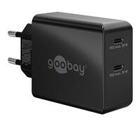 goobay 61757 Chargeur USB C Dual Port 36 W Chargeur Rapide PD Universel USB Adaptateur Adaptateur Chargeur Fast Charger Samsung S22 iPhone 14 Noir