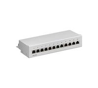 Goobay 62064 CAT 6a Panneau de Brassage Mini/Bureau, 12 Ports, Gris