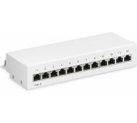 Goobay 62070 CAT 6 Panneau de brassage mini/desktop, 12 ports, blanc - STP blindé