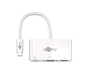 Goobay 62100 Usb-C Adaptateur Multiport Vga, Pd, Blanc