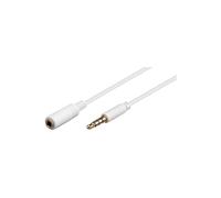 Goobay 62363 Câble de Rallonge Audio et pour Casque AUX, 4 Pôles, 3.5 mm Slim, CU, 3 m Longueur de Câble