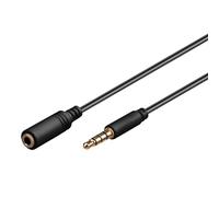 Goobay 62476 Câble de Rallonge Audio et pour Casque AUX, 4 Pôles, 3.5 mm Slim, CU, 0.5 m Longueur de Câble