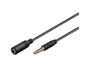 Goobay 62476 Câble de Rallonge Audio et pour Casque AUX, 4 Pôles, 3.5 mm Slim, CU, 0.5 m Longueur de Câble