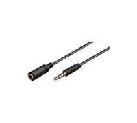 goobay 62478 Câble de Rallonge Audio et pour Casque AUX, 4 Pôles, 3.5 mm Slim, CU, 1.5 m Longueur de Câble