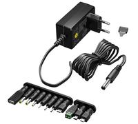 goobay 64571 universal power adapter 3V - 12 V, max. 7.2 W/power supply adapter for TV, router, LED strips/variable voltage/USB C, USB A, micro USB/incl. 11 connectors