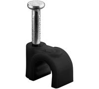 goobay 64678Serre-câbles, Jeu de 100 / Support de câbles pour Fixation de câbles jusqu'à 5mm de diamètre/Serre-câbles avec Clou pour Mur, Coins et Montage en saillie / 100 pièces/Noir