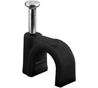 goobay 64681 Serre-câbles, Jeu de 100 / Support de câbles pour Fixation de câbles jusqu'à 8mm de diamètre/Serre-câbles avec Clou pour Mur, Coins et Montage en saillie / 100 pièces/Noir