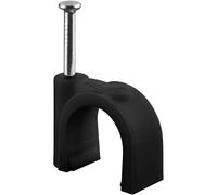 goobay 64685 Serre-câbles, Jeu de 100 / Support de câbles pour Fixation de câbles jusqu'à 14mm de diamètre/Serre-câbles avec Clou pour Mur, Coins et Montage en saillie / 100 pièces/Noir