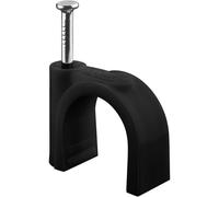 goobay 64686 Serre-câbles, Jeu de 100 / Support de câbles pour Fixation de câbles jusqu'à 16mm de diamètre/Serre-câbles avec Clou pour Mur, Coins et Montage en saillie / 100 pièces/Noir