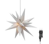 goobay 64789 Étoile de Noël LED 3D Ø 56 cm avec 18 branches et minuteur/décoration de Noël/étoile LED pour une atmosphère chaleureuse/transformateur extérieur 4,5 V/décoration murale/étoile