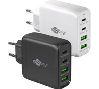 Goobay 64817 Chargeur rapide multiport USB-C™ PD GaN (68 W) noir, noir - 2x ports USB-C™ (Power Delivery) et 2x ports USB-A (Quick Charge)