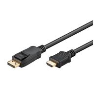 goobay 64837 Câble Adaptateur DisplayPort 1.2 vers HDMI 1.4 4 K @ 30 Hz/Câble HDMI Ultra Haute Vitesse/fiche plaquée Or pour Une Transmission de Signal irréprochable/Ordinateur Portable se, 3M
