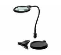Lampe loupe LED avec socle/pince, 6W, noir, 64990